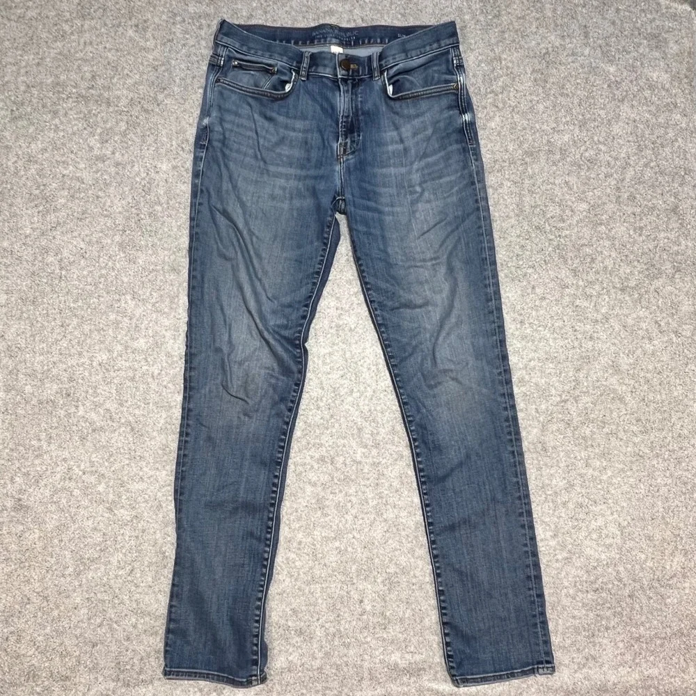 Banana Republic Luxe Traveler Slim Fit Jeans Blue 32x34 Mens Lyocell Stretch